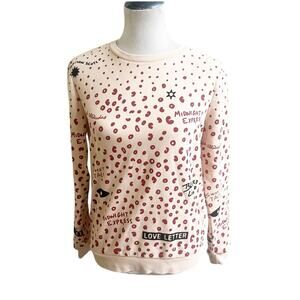 Scotch & Soda Maison Scotch Magical Altitudes Sweater Size Small Beige Red Magic